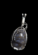 Load image into Gallery viewer, Custom Wire Wrapped Blue Quartz Madison County VA Necklace/Pendant Sterling Silver