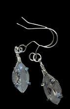 Load image into Gallery viewer, Custom Wire Wrapped Faceted Herkimer Diamond Earrings Sterling Silver