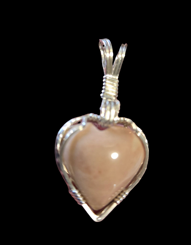 Custom Wire Wrapped Pink Hokie Stone Virginia Tech Pink Quarry Necklace/Pendant Sterling Silver