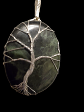 Load image into Gallery viewer, Custom Wire Wrapped Jade Tree Of Life Necklace/Pendant in Sterling Silver