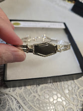 Load image into Gallery viewer, Custom Cut Polished &amp; Wire Wrapped Virginia Tech Hokie Stone Gray Quarry Bracelet Sterling Silver Size 7 1/4