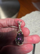 Load image into Gallery viewer, Custom Wire Wrapped Faceted Mystic Topaz Necklace/Pendant Sterling Silver