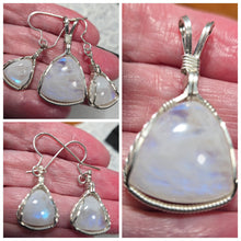 Load image into Gallery viewer, Custom Wire Wrapped Moonstone Set: Earrings Necklace/Pendant Sterling Silver