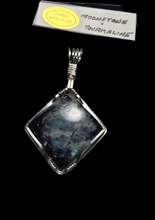 Load image into Gallery viewer, **SOLD **Custom Wire Wrapped Moonstone with Tourmaline Necklace/Pendant Sterling Silver