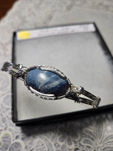 Load image into Gallery viewer, Custom Cut Polished &amp; Wire Wrapped Rebecca Iron Ore Furnace Slag Bracelet Sterling Silver Size 7 1/4