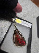 Load image into Gallery viewer, Custom Wire Wrapped Ammolite Necklace/Pendant Sterling Silver