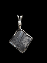 Load image into Gallery viewer, Custom Wire Wrapped Rare Meteorite  Necklace/Pendant Sterling Silver