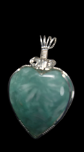 Load image into Gallery viewer, Custom Wire Wrapped Hemimorphite Heart Necklace/Pendant Sterling Silver
