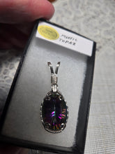 Load image into Gallery viewer, Custom Wire Wrapped Faceted Mystic Topaz Necklace/Pendant Sterling Silver