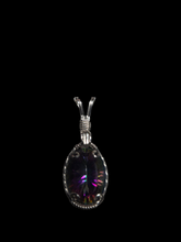 Load image into Gallery viewer, Custom Wire Wrapped Faceted Mystic Topaz Necklace/Pendant Sterling Silver