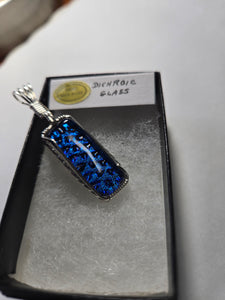 Custom Wire Wrapped Dichroic Glass Necklace/Pendant Sterling Silver