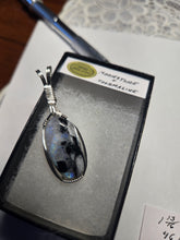 Load image into Gallery viewer, Custom Wire Wrapped Moonstone with Tourmaline Necklace/Pendant Sterling Silver