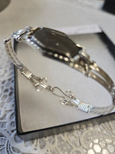 Load image into Gallery viewer, Custom Cut Polished &amp; Wire Wrapped Virginia Tech Hokie Stone Gray Quarry Bracelet Sterling Silver Size  6
