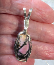 Load image into Gallery viewer, Custom Cut Polished &amp; Wire Wrapped Rhodonite Set Necklace/Pendant Earrings Sterling Silver
