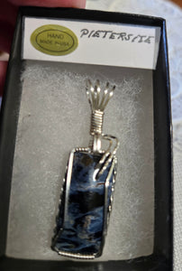 Custom Wire Wrapped Pietersite Necklace/Pendant Sterling Silver