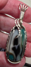 Load image into Gallery viewer, Custom Wire Wrapped Art Glass Necklace/Pendant Sterling Silver