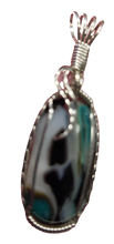 Load image into Gallery viewer, Custom Wire Wrapped Art Glass Necklace/Pendant Sterling Silver