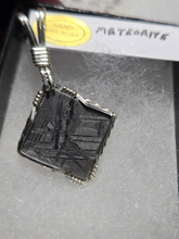 Load image into Gallery viewer, Custom Wire Wrapped Rare Meteorite  Necklace/Pendant Sterling Silver