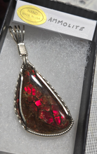Load image into Gallery viewer, Custom Wire Wrapped Ammolite Necklace/Pendant Sterling Silver