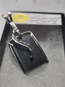 Custom Wire Wrapped unpolished Hokie Stone from Virginia Tech Quarries Necklace/Pendant Sterling Silver