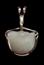 Load image into Gallery viewer, Custom Wire Wrapped Lucky Stone Black Drum Fish Necklace/Pendant Sterling Silver