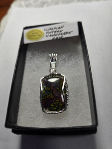 Custom Wire Wrapped European Vintage Stone Necklace/Pendant Sterling Silver