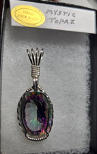 Load image into Gallery viewer, Custom Wire Wrapped Faceted Mystic Topaz Necklace/Pendant Sterling Silver