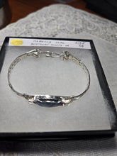 Load image into Gallery viewer, Custom Cut Polished &amp; Wire Wrapped Rebecca Iron Ore Furnace Slag Bracelet Sterling Silver Size 7 1/4