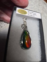Load image into Gallery viewer, Custom Wire Wrapped Rainbow Fire Opal Necklace/Pendant Sterling Silver