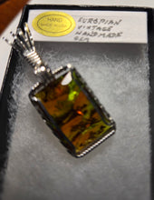 Load image into Gallery viewer, Custom Wire Wrapped European Vintage Stone Necklace/Pendant Sterling Silver