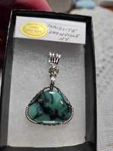 Load image into Gallery viewer, Custom Wire Wrapped Super Rare Variscite Snowville, NV Necklace/Pendant Sterling Silver
