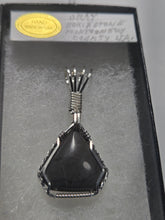 Load image into Gallery viewer, Custom Cut Polished &amp; Wire Wrapped Gray Hokie Stone Heart Virginia Tech Necklace/Pendant Sterling Silver