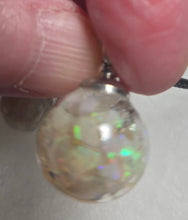 Load image into Gallery viewer, ***SOLD ***Custom Glass Ball Set: Necklace/Pendant Earrings Real Australian opal Chips