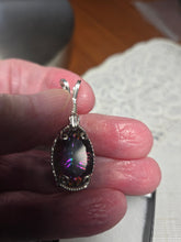 Load image into Gallery viewer, Custom Wire Wrapped Faceted Mystic Topaz Necklace/Pendant Sterling Silver