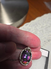 Load image into Gallery viewer, Custom Wire Wrapped Faceted Mystic Topaz Necklace/Pendant Sterling Silver
