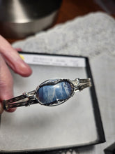 Load image into Gallery viewer, Custom Cut Polished &amp; Wire Wrapped Rebecca Iron Ore Furnace Slag Bracelet Sterling Silver Size 7 1/4