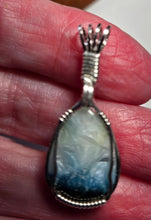 Load image into Gallery viewer, Custom Wire Wrapped Blue Ice Glacierite Necklace/Pendant Sterling Silver