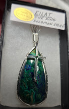 Load image into Gallery viewer, Custom Cut Polished &amp; Wire Wrapped Eilat King Solomon Stone Necklace/Pendant Sterling Silver