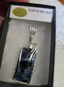 Custom Wire Wrapped Pietersite Necklace/Pendant Sterling Silver