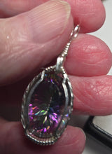 Load image into Gallery viewer, Custom Wire Wrapped Faceted Mystic Topaz Necklace/Pendant Sterling Silver