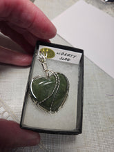 Load image into Gallery viewer, Custom Cut Polished &amp; Wire Wrapped Liberty Iron Ore Furnace Slag Heart Necklace/Pendant Sterling Silver