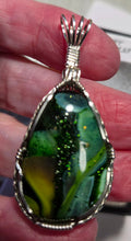 Load image into Gallery viewer, Custom Wire Wrapped Art Glass Necklace/Pendant Sterling Silver