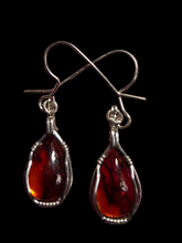 Load image into Gallery viewer, Custom Wire Wrapped  Baltic Amber Set: Necklace/Pendant &amp; Earrings in Sterling Silver Wire