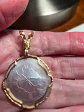 Load image into Gallery viewer, Custom Wire Wrapped 1800&#39;s Chinese antique carved Gaming Chip 14Kgf Necklace/Pendant