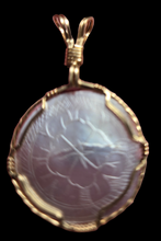Load image into Gallery viewer, Custom Wire Wrapped 1800&#39;s Chinese antique carved Gaming Chip 14Kgf Necklace/Pendant