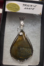 Load image into Gallery viewer, Custom Cut Polished &amp; Wire Wrapped Prairie Agate Necklace/Pendant Sterling Silver