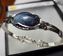 Load image into Gallery viewer, Custom Cut Polished &amp; Wire Wrapped Rebecca Iron Ore Furnace Slag Bracelet Sterling Silver Size 7 1/4