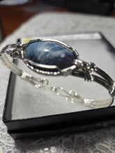 Load image into Gallery viewer, Custom Cut Polished &amp; Wire Wrapped Rebecca Iron Ore Furnace Slag Bracelet Sterling Silver Size 7 1/4