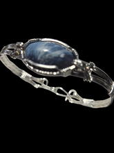 Load image into Gallery viewer, Custom Cut Polished &amp; Wire Wrapped Rebecca Iron Ore Furnace Slag Bracelet Sterling Silver Size 7 1/4