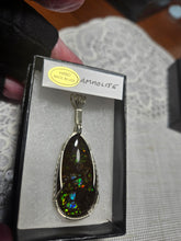 Load image into Gallery viewer, Custom Wire Wrapped Ammolite Necklace/Pendant Sterling Silver